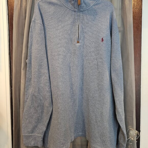 Polo Ralph Lauren Men's Blue Long Sleeve 1/4 Zip Pullover Sweater (L Tall) - Picture 13 of 13